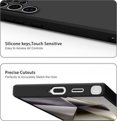 For Samsung Galaxy S25 Ultra Case w/ Soft Slim Full Body Shockproof Cover, Black