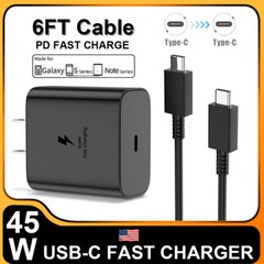 45W PD Universal Fast Charger Wall Adapter Type C Cable For Samsung Galaxy S24+⚡