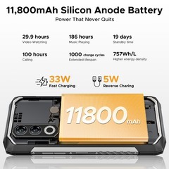 DOOGEE Blade20Max Rugged Smartphone 36GB+1TB Android 15 11800mAh 33W 6.6inch NFC