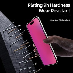 Privacy Screen Protector for iPhone 16 Gradient Color Tempered Glass Anti Blue L