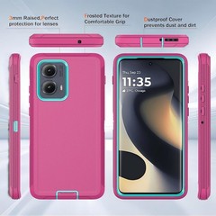 for Motorola Edge 2022 Case with Tempered Glass Screen Protector Black