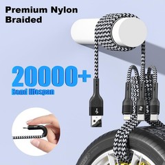 Multi Charging Cable, 3 in 1 Charging Cable for Multiple Devices, Nylon Braided