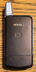 Motorola i776 – Silver and Brown ( Nextel ) Very Rare iDEN Flip Phone – READ
