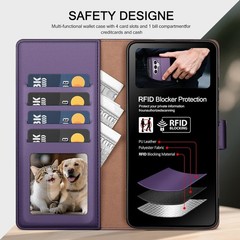 Dark Purple Wallet Case for Samsung Galaxy A36 5G/A56 5G, RFID Blocking Card Hol