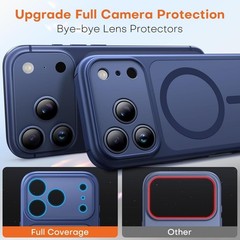 iPhone 17 Pro Max Case, Full Camera Protection, Solid-Color Matte Magnetic Cover