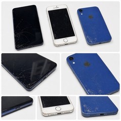 3 Phone Lot Untested 2 iPhones + 1 Samsung Galaxy For Parts Repair Cracked AS-IS