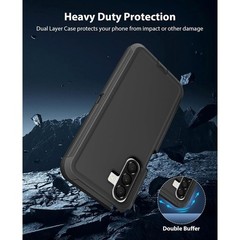 Heavy Duty Rugged Dual-Layer Shockproof Case for Samsung Galaxy A17 5G, Black
