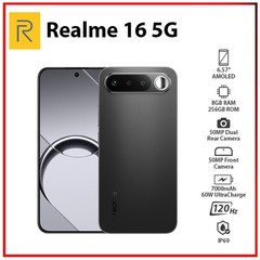(New) Realme 16 5G 8GB+256GB AIR BLACK Dual SIM Global Ver. Android Cell Phone