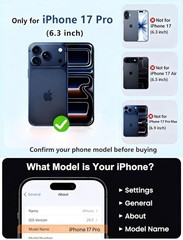 iPhone 17 Pro Case – Military Grade Shockproof, Ultra Slim, Matte Blue