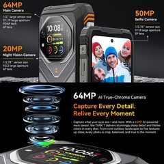 OSCAL TANK 5G AI Rugged Phone Android 15 Outdoors IP68 Dual Screen Mobile Global