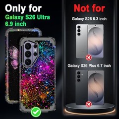 Galaxy S26 Ultra Case, Glow in The Dark 3-Layer Shockproof Hard Plastic & Soft S