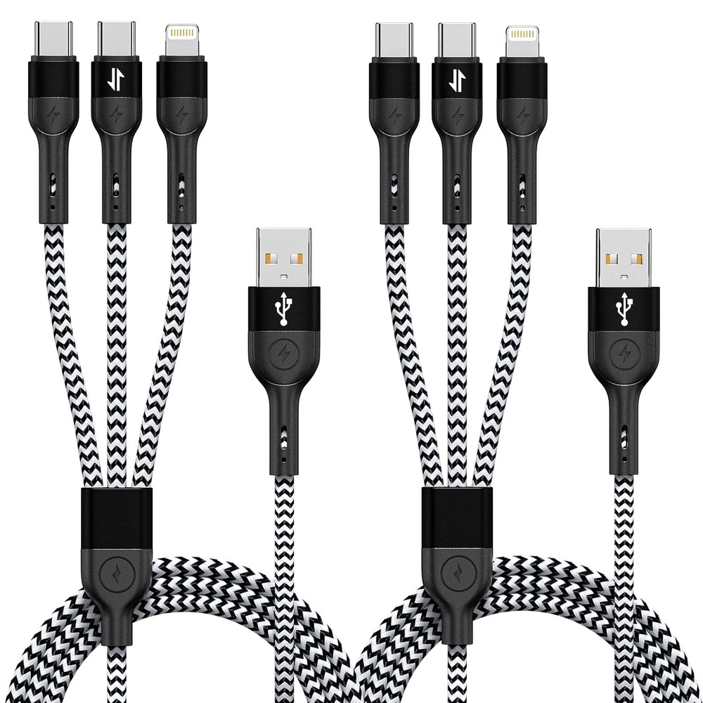 Multi Charging Cable, 3 in 1 Charging Cable for Multiple Devices, Nylon Braided
