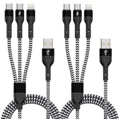 Multi Charging Cable, 3 in 1 Charging Cable for Multiple Devices, Nylon Braided