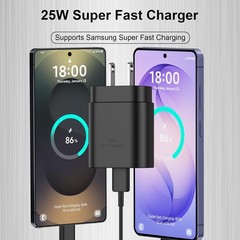 Fast Charging 25W USB-C Charger Block for Samsung Galaxy S21/S22/S23/S24/S25/S26