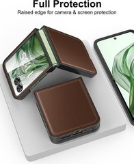 1. For Motorola Razr 50 Ultra Slim Leather Case, Shockproof Protective Cover