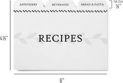 Jot & Mark Recipe Card Dividers – 24 Tabs per Set, Works with 4X6 Inch Cards, He