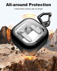 Clear Case for Galaxy Buds 4 & Galaxy Buds 4 Pro (2026) with Secure Lock, Black