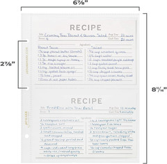 Binder Page Protectors for 4X6 Recipe Cards or Photos (50 Count) – Crystal Clear
