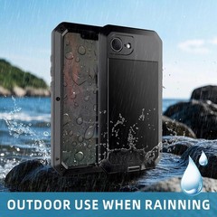 iPhone 16E Metal Case, Heavy Duty Shockproof Aluminum Alloy Tough Armour Phone C