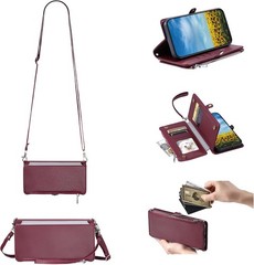 Moto G Power 5G Wallet Case 2024 Release 6.7&Prime; PU Leather Flip Phone Case Red