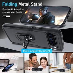 Heavy Duty Black Matte Case for Google Pixel 10 Pro XL with Kickstand & Protecto