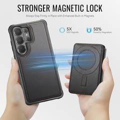 2 in 1 Magnetic Card Holder Wallet Case for Samsung Galaxy S26 Ultra, RFID Block