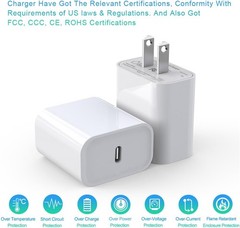2-Pack 33W Fast Wall Charger with 6ft USB-C Cable for iPhone 15 16 17