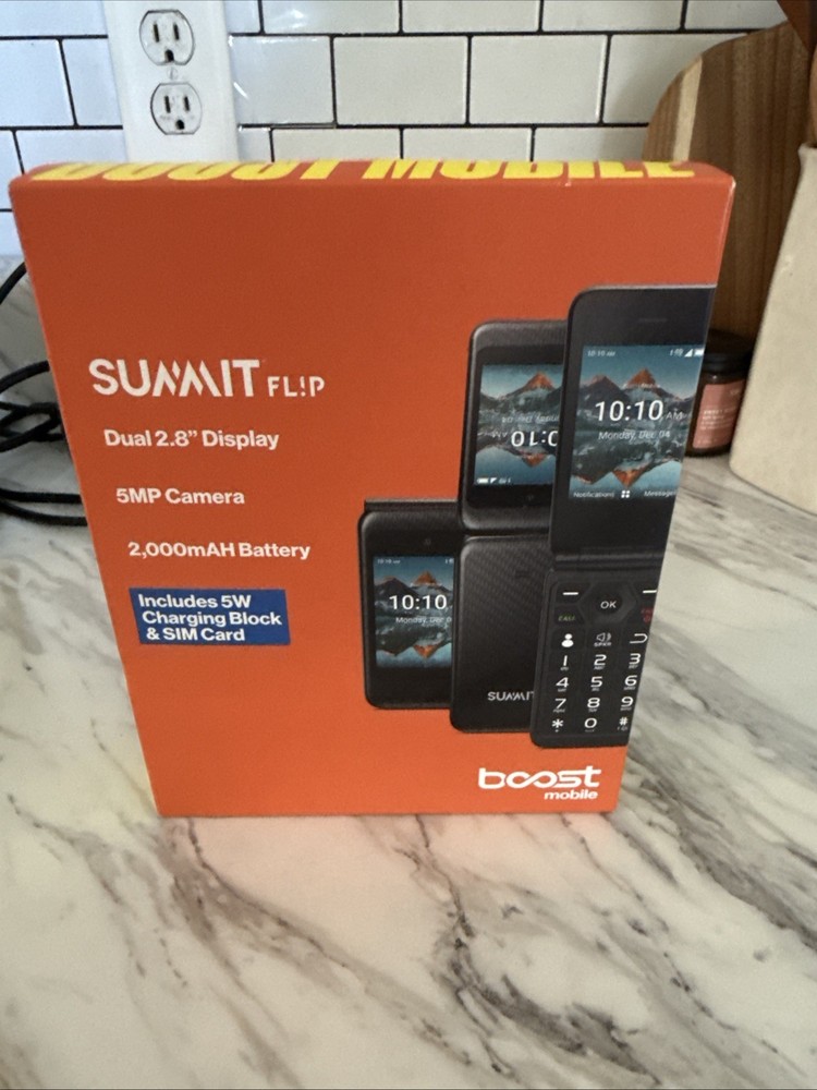 Locked To Boost Mobile Prepaid Summit Flip Phone 8GB 5MP 2.8” BRAND NEW SEALED!