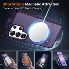 Slim Translucent Matte Phone Case for Samsung Galaxy S26 Ultra, Magnetic, Purple