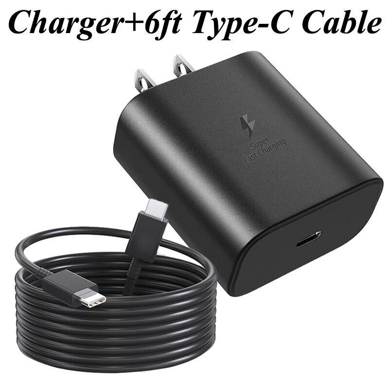 45W Type USB-C Super Fast Wall Charger+6ft Cable for Samsung Galaxy S23 S22 S21+