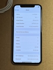 Apple iPhone XS – 64GB – Silver (Unlocked) A1920 (CDMA + GSM) READ