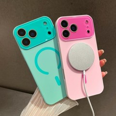 Crystal Camera Lens Protection Candy Color Magnetic Case for iPhone 17 Pro Max