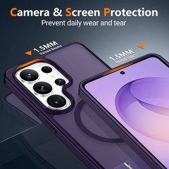 Slim Translucent Matte Phone Case for Samsung Galaxy S26 Ultra, Magnetic, Purple