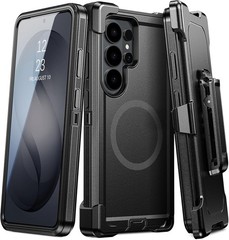 Samsung Galaxy S26 Ultra Case with Belt Clip Holster, Heavy Duty Protection Blac