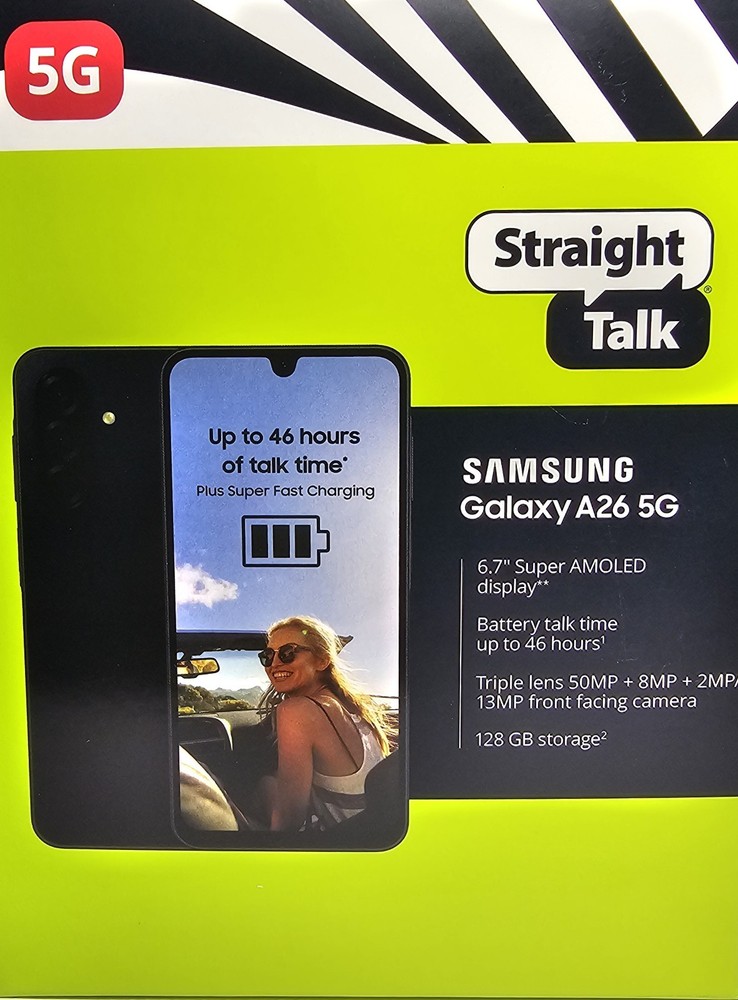 Samsung Galaxy A26 5G – 128 GB – Black (Straight Talk) Locked