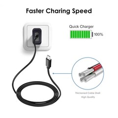 10FT Micro USB to USB A Fast Charging Adapter for Ring Indoor Cam, Doorbell 2/3/