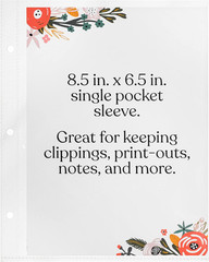 Binder Page Protectors for 4X6 Recipe Cards or Photos (25 Count) | Crystal Clear