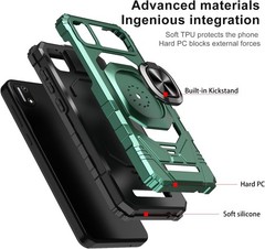 Cloud Mobile Stratus C7 Phone Case with Tempered Glass Screen Protector, Dark Gr
