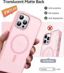 iPhone 12 Pro Max Case: Translucent Matte Magnetic Phone Cover – Light Pink