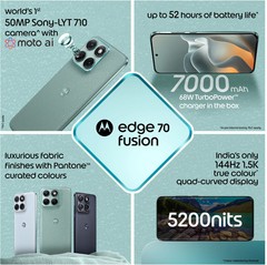 MOTOROLA Edge 70 Fusion (BLUE SURF, 8+128GB) Snapdragon® 7s Gen 4 Global version
