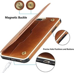 iPhone 8 Plus/7 Plus/6s Plus/6 Plus Wallet Case with Card Holder and Wrist Strap