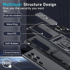 For Samsung Galaxy S25 Ultra Case w/ Military Grade Protective Cover & Kickstand