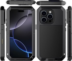 iPhone 16 Pro Max Metal Case 6.9&Prime;, Heavy Duty Shockproof Aluminum Alloy Tough Ar