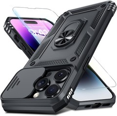 Case for iPhone 14 Pro Max Phone Cover with Slide Camera Lens Cover and Screen P