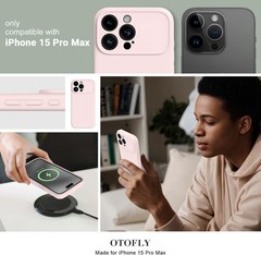 Silicone for iPhone 15 Pro Max Case Soft Gel Rubber Shockproof Anti-Scratch Pink
