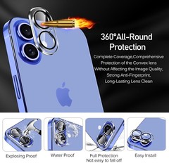 4-Pack Camera Lens Protector for iPhone 16 6.1”/16 Plus 6.7” Tempered Glass