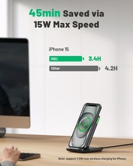 15W Fast Wireless Charger for iPhone 17 16 15 14 13 Pro Max, Samsung Galaxy S25