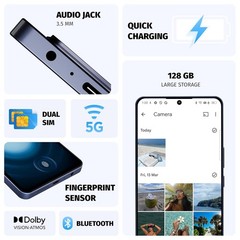 Wobble One 5G 12GB 256GB 50MP Epic Front Camera Dual 4KHDR Unlocked Global Black