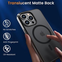 Magnetic Matte Case for iPhone 13 Pro 6.1-Inch Slim Translucent Shockproof Case-