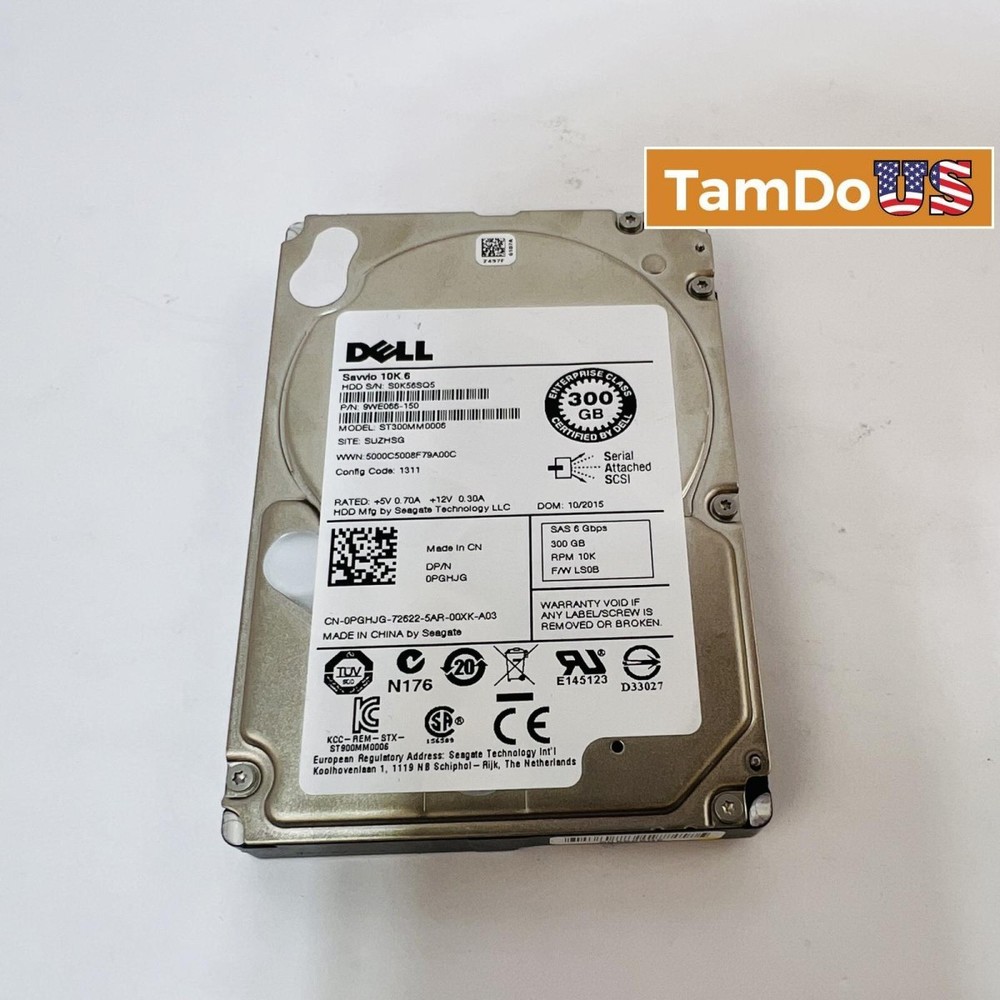 Dell 300GB 2.5&Prime; SAS HDD 10K RPM ST300MM0006 Internal Hard Drive